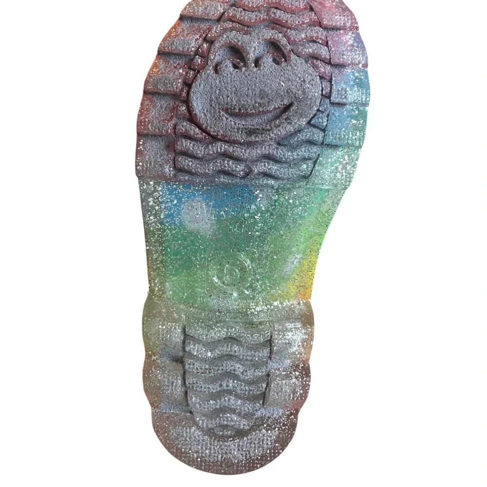 Western Chief Heart Waves Lighted Rainbow Rain Boots Size 5 Toddler NEW